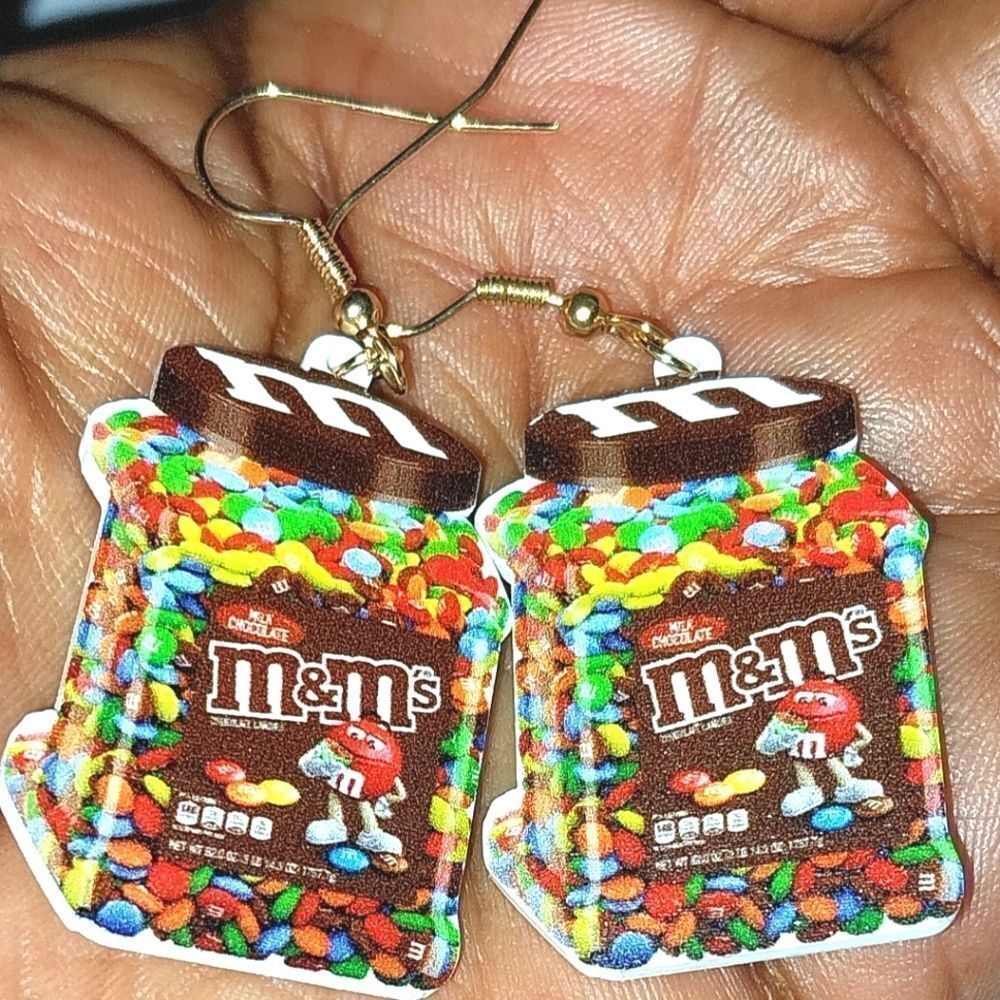 Fun dangling acrylic 5D pendant earrings